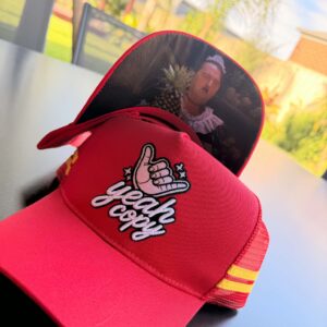 Yeah Copy! Lids - Red and Yellow Trucker Cap